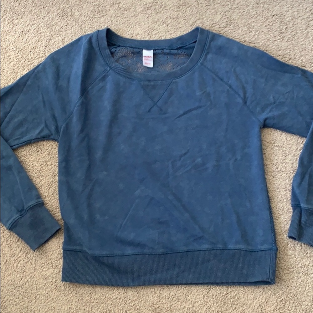 Lace back crew neck